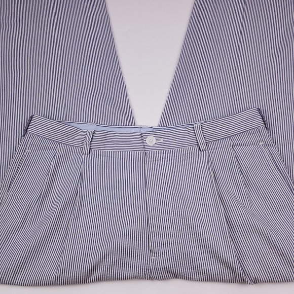 Brooks Brothers Seersucker Pants 34x31 Pleated Cuf - Picture 8 of 12
